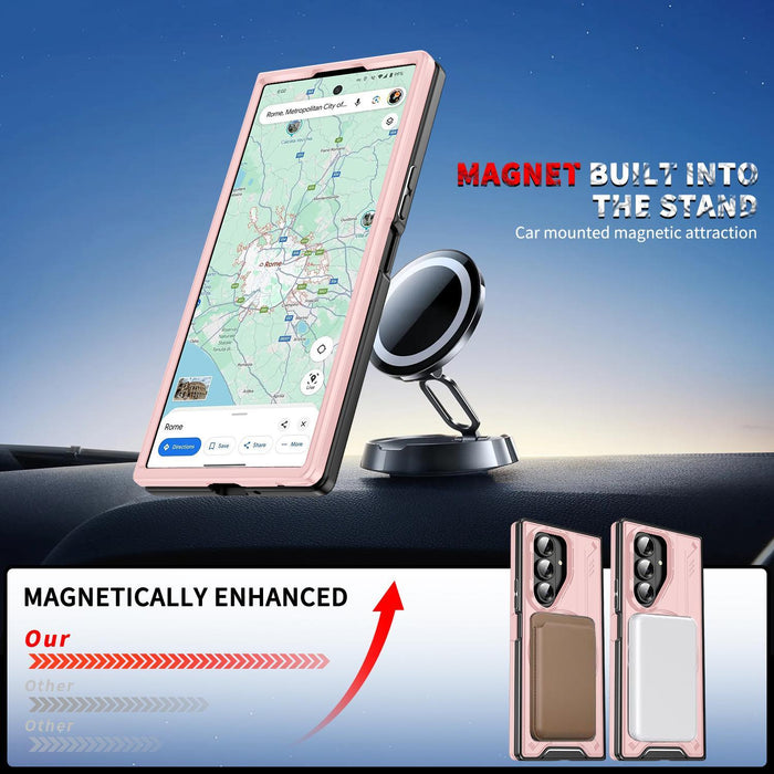For Samsung Galaxy Z Fold7 5G Rotating Magnetic Phone Case With Ring Holder