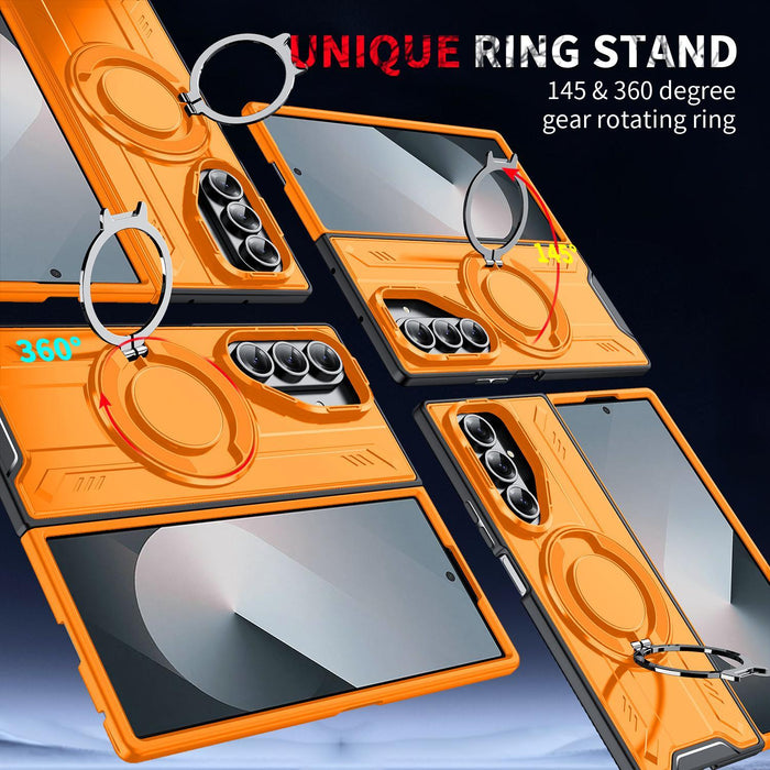 For Samsung Galaxy Z Fold7 5G Rotating Magnetic Phone Case With Ring Holder