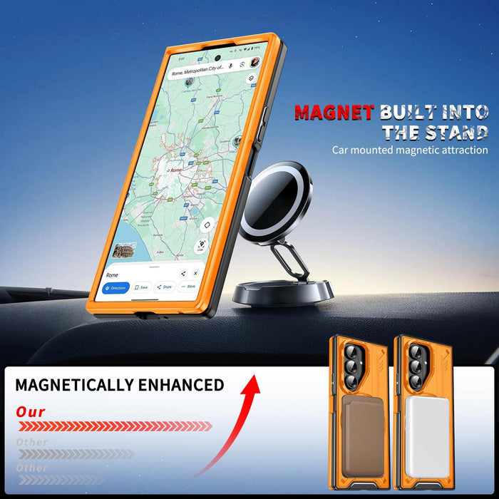 For Samsung Galaxy Z Fold7 5G Rotating Magnetic Phone Case With Ring Holder