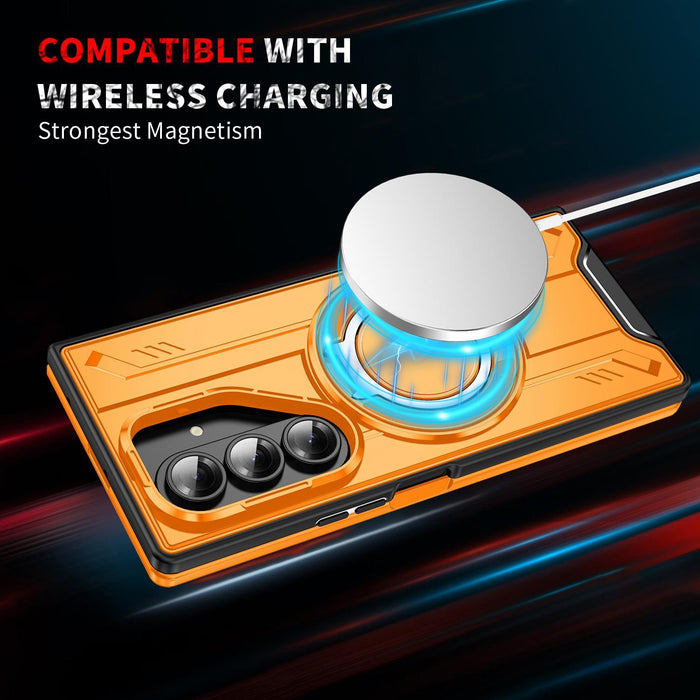 For Samsung Galaxy Z Fold7 5G Rotating Magnetic Phone Case With Ring Holder