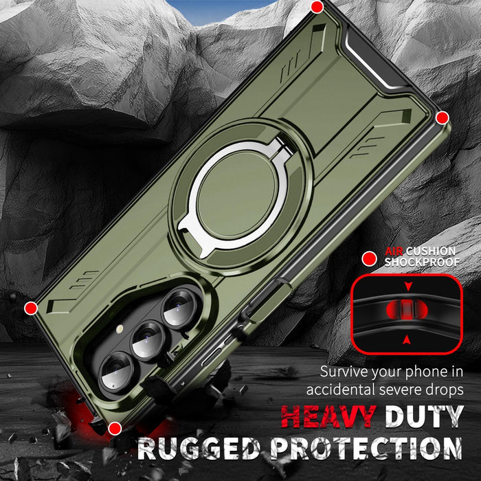 For Samsung Galaxy Z Fold7 5G Rotating Magnetic Phone Case With Ring Holder