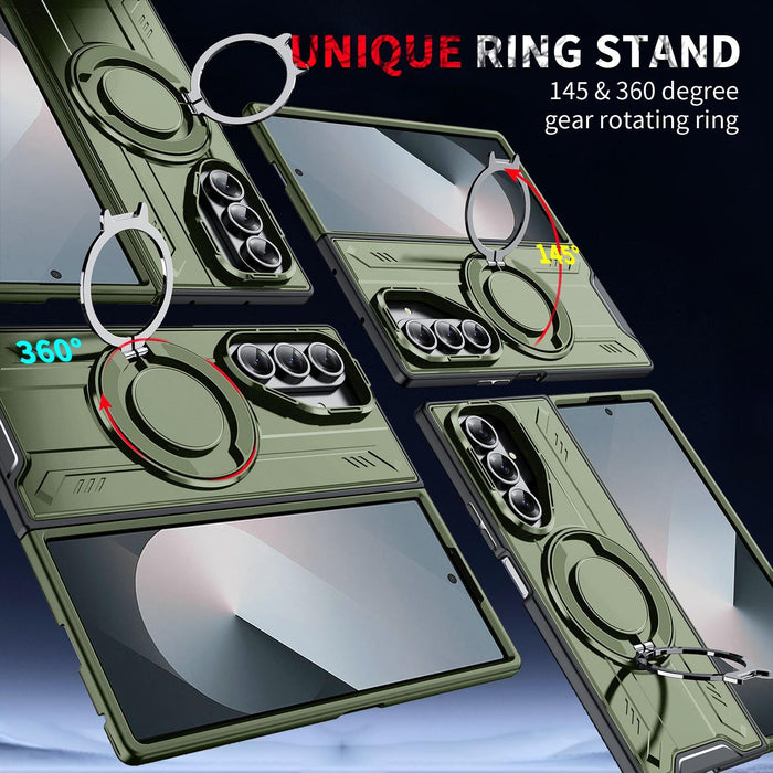 For Samsung Galaxy Z Fold7 5G Rotating Magnetic Phone Case With Ring Holder