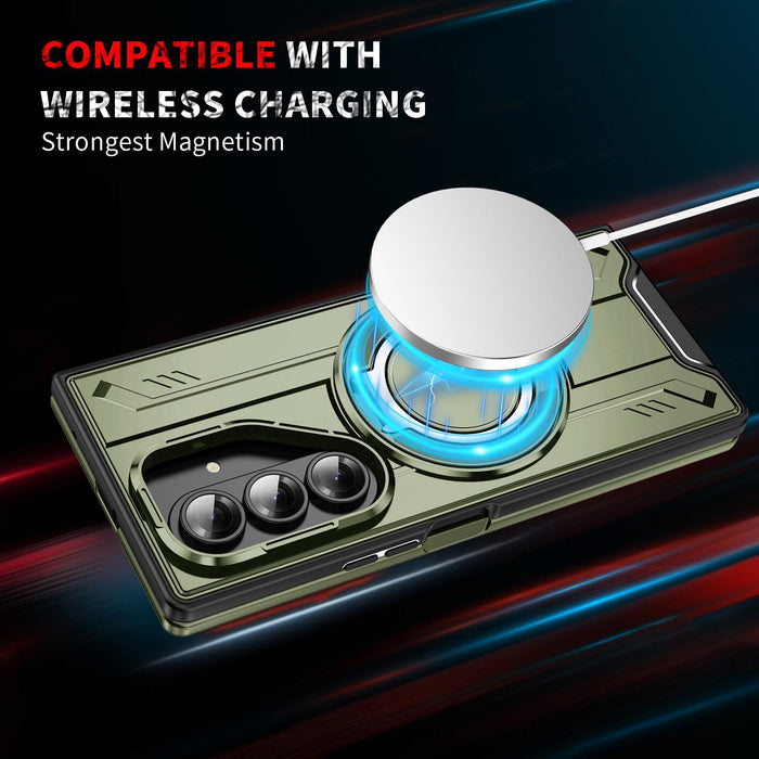 For Samsung Galaxy Z Fold7 5G Rotating Magnetic Phone Case With Ring Holder