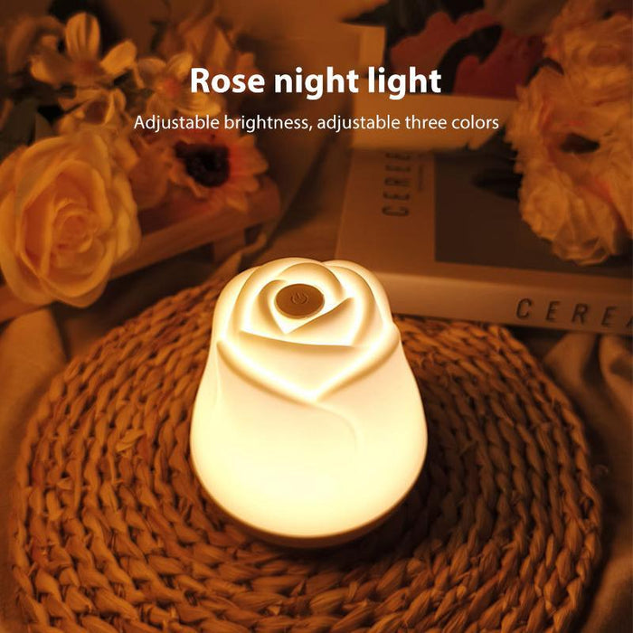 3W Rechargeable Rose Night Light Touch Sensor Ambient Lighting White