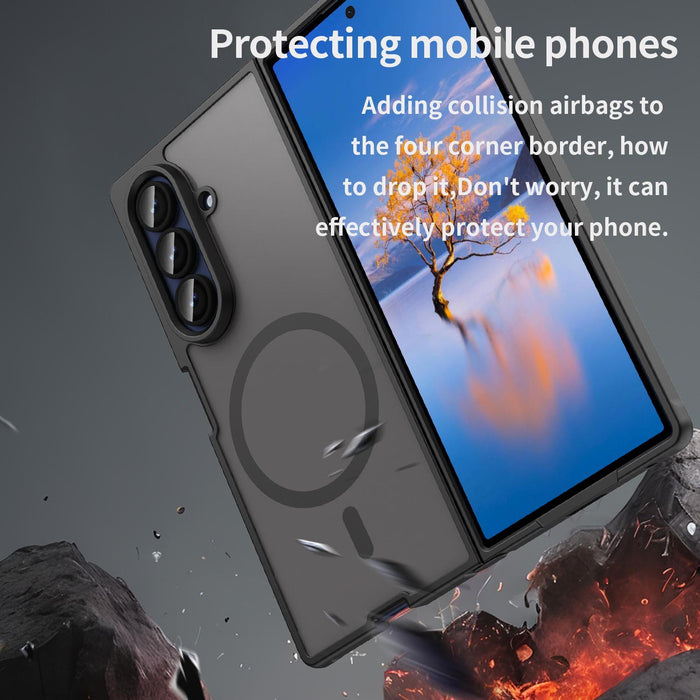 For Samsung Galaxy Z Fold7 5G Fan Dun Series Tpu Hybrid Pc Frosted Magsafe Phone Case