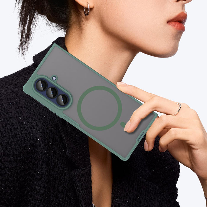 For Samsung Galaxy Z Fold7 5G Fan Dun Series Tpu Hybrid Pc Frosted Magsafe Phone Case