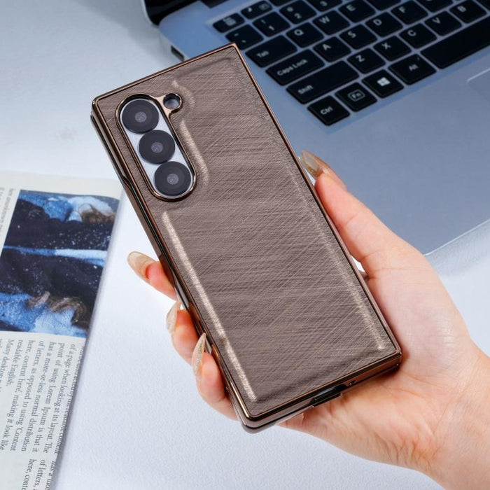 For Samsung Galaxy Z Fold7 5G Bamboo Fiber Flannel Phone Case & Tempered Film