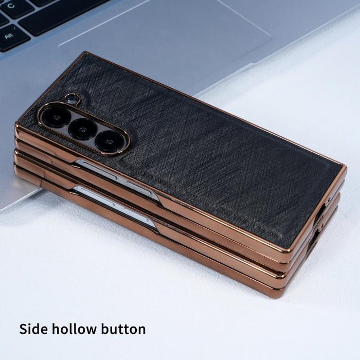 For Samsung Galaxy Z Fold7 5G Bamboo Fiber Flannel Phone Case & Tempered Film