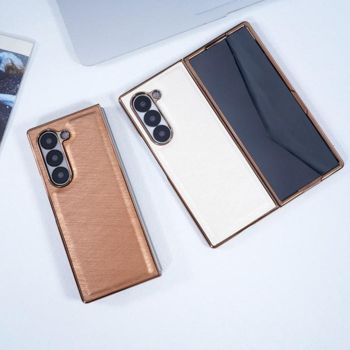 For Samsung Galaxy Z Fold7 5G Bamboo Fiber Flannel Phone Case & Tempered Film