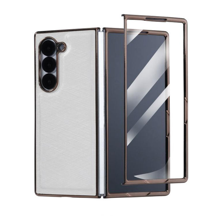 For Samsung Galaxy Z Fold7 5G Bamboo Fiber Flannel Phone Case & Tempered Film