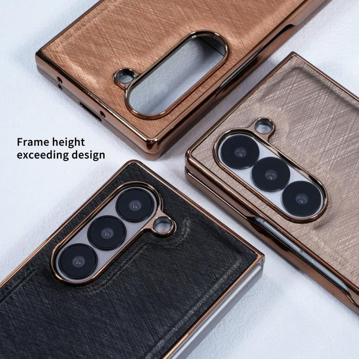 For Samsung Galaxy Z Fold7 5G Bamboo Fiber Flannel Phone Case & Tempered Film