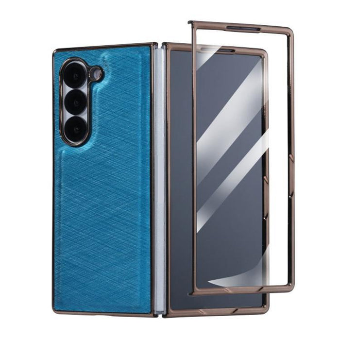 For Samsung Galaxy Z Fold7 5G Bamboo Fiber Flannel Phone Case & Tempered Film