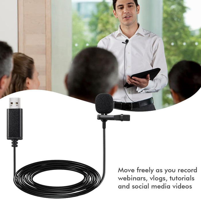 2M Usb Lavalier Microphone For Laptop Recording