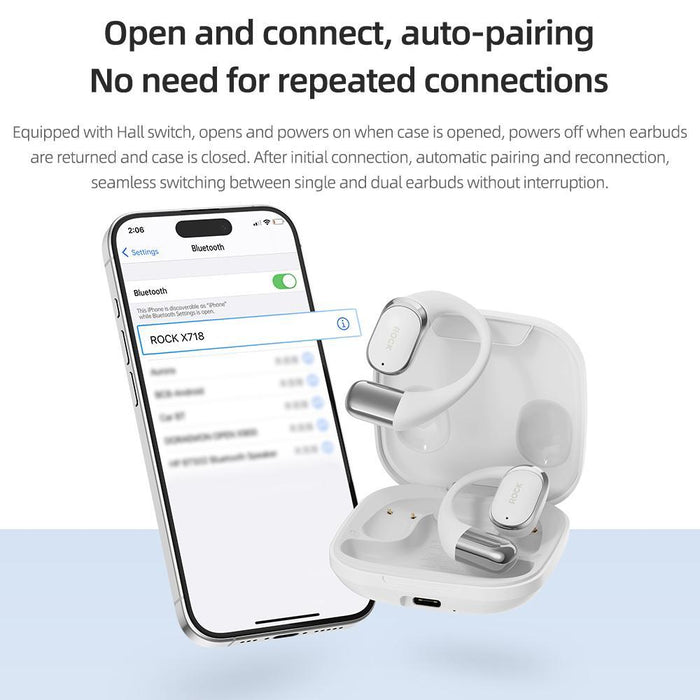 Rock X718 Rau0783 Bluetooth 5.4 Wireless Ear-Hugs Earphones