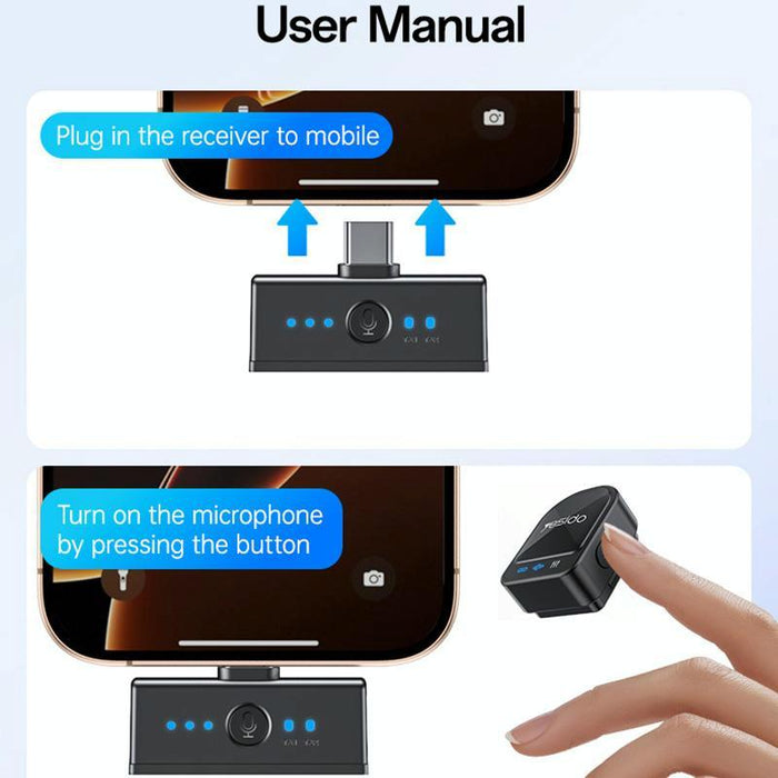 2-In-1 Magnetic Lavalier Microphone Black