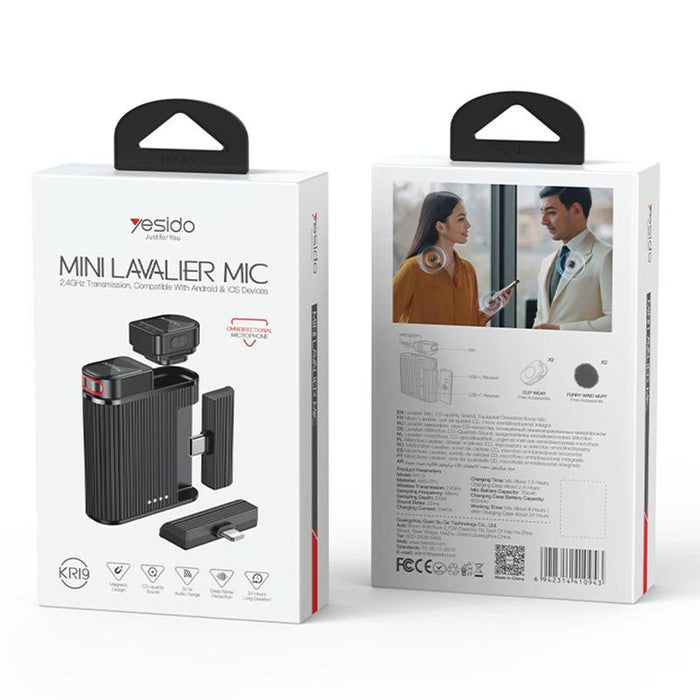 2-In-1 Magnetic Lavalier Microphone Black