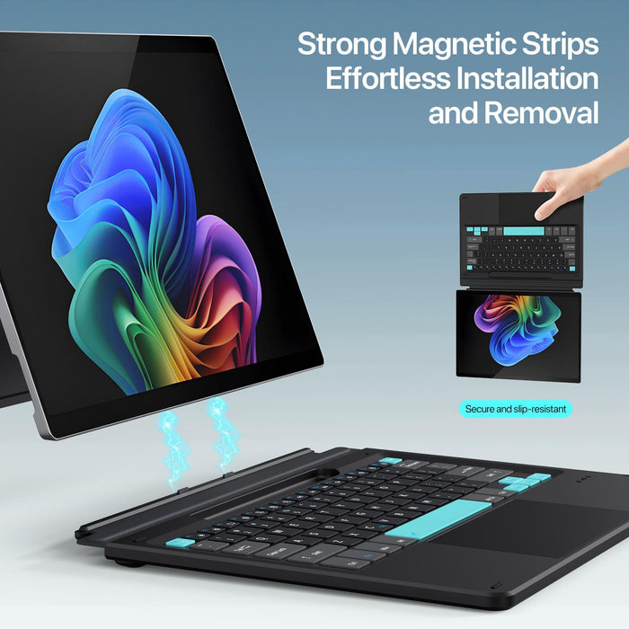 For Microsoft Surface Pro 11 / 10 / 9 / 8 Ck Pro Series Smart Magnetic Touch Bluetooth Keyboard