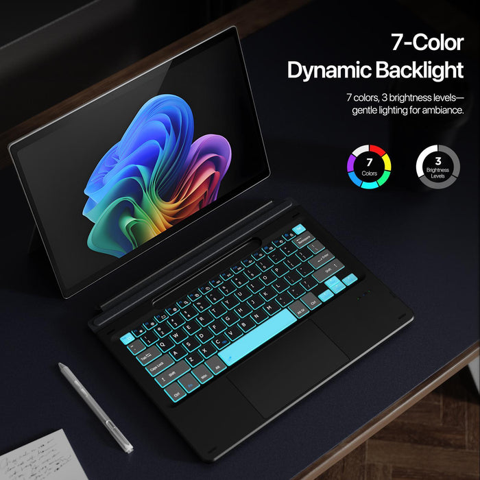 For Microsoft Surface Pro 11 / 10 / 9 / 8 Ck Pro Series Smart Magnetic Touch Bluetooth Keyboard
