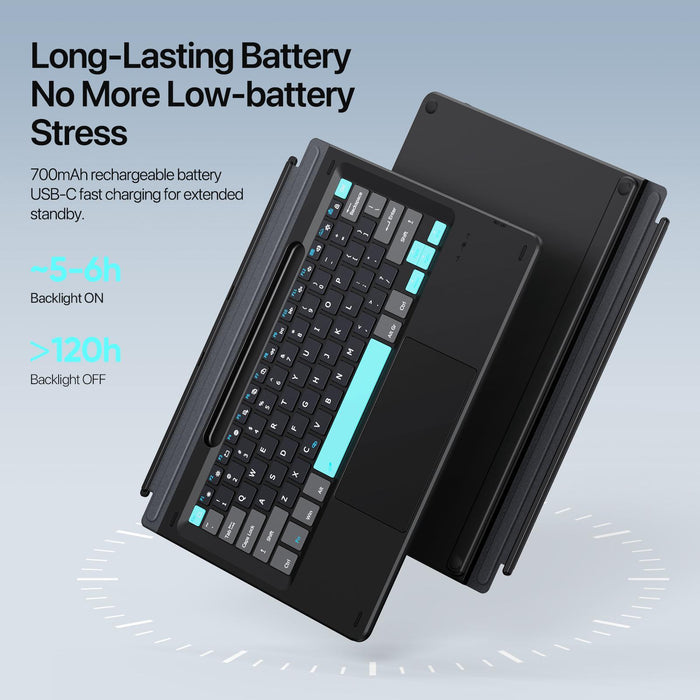 For Microsoft Surface Pro 11 / 10 / 9 / 8 Ck Pro Series Smart Magnetic Touch Bluetooth Keyboard