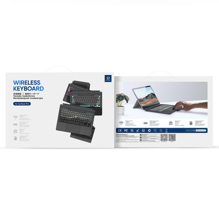 For Microsoft Surface Pro 11 / 10 / 9 / 8 Ck Pro Series Smart Magnetic Touch Bluetooth Keyboard