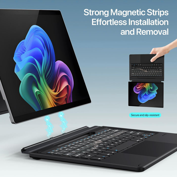 For Microsoft Surface Pro 11 / 10 / 9 / 8 Ck Pro Series Smart Magnetic Touch Bluetooth Keyboard