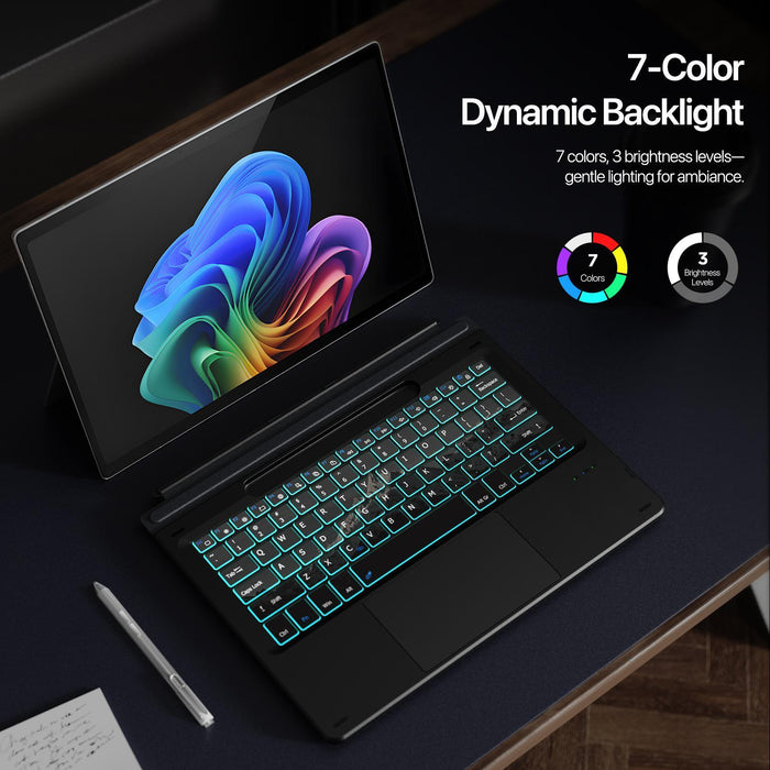 For Microsoft Surface Pro 11 / 10 / 9 / 8 Ck Pro Series Smart Magnetic Touch Bluetooth Keyboard