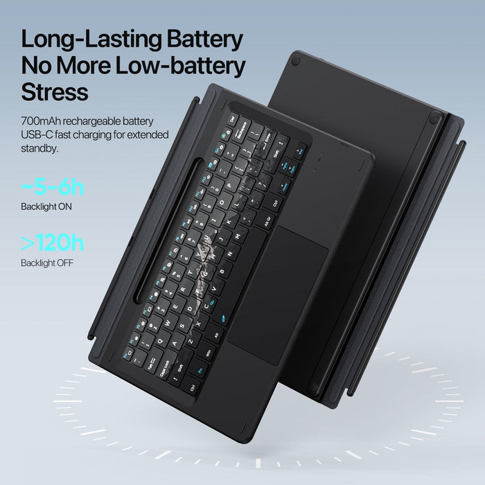 For Microsoft Surface Pro 11 / 10 / 9 / 8 Ck Pro Series Smart Magnetic Touch Bluetooth Keyboard