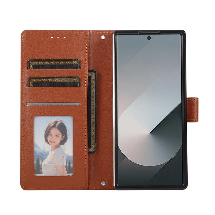 For Samsung Galaxy Z Fold7 5G 3-Card Slots Multifunctional Leather Phone Case