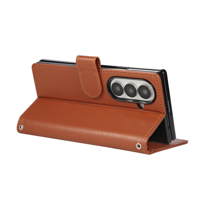 For Samsung Galaxy Z Fold7 5G 3-Card Slots Multifunctional Leather Phone Case