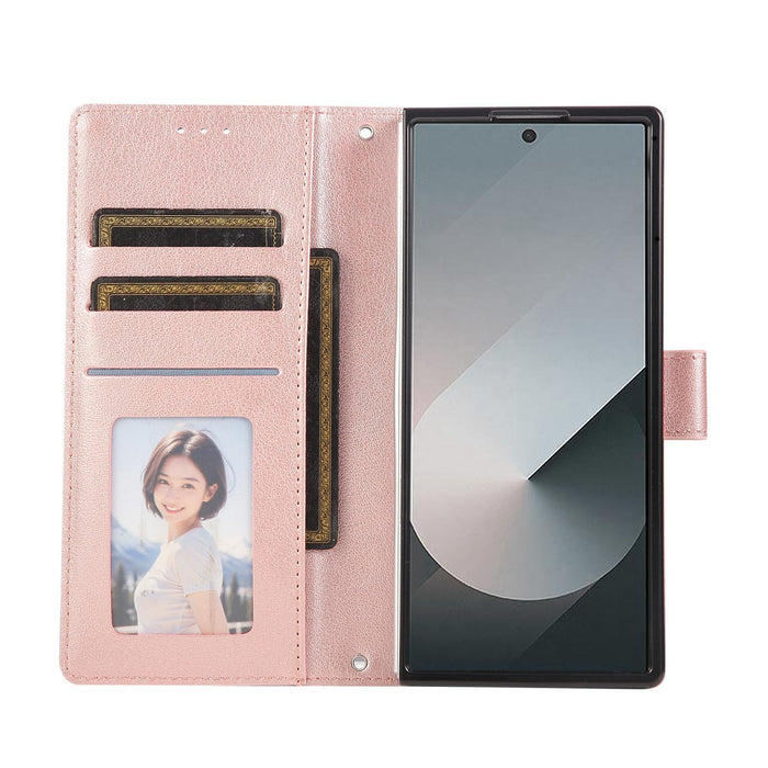 For Samsung Galaxy Z Fold7 5G 3-Card Slots Multifunctional Leather Phone Case