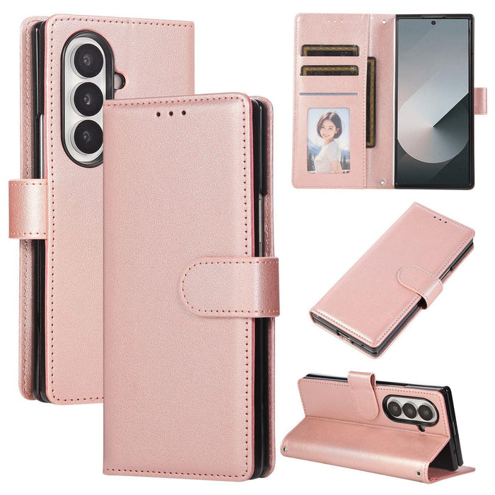For Samsung Galaxy Z Fold7 5G 3-Card Slots Multifunctional Leather Phone Case