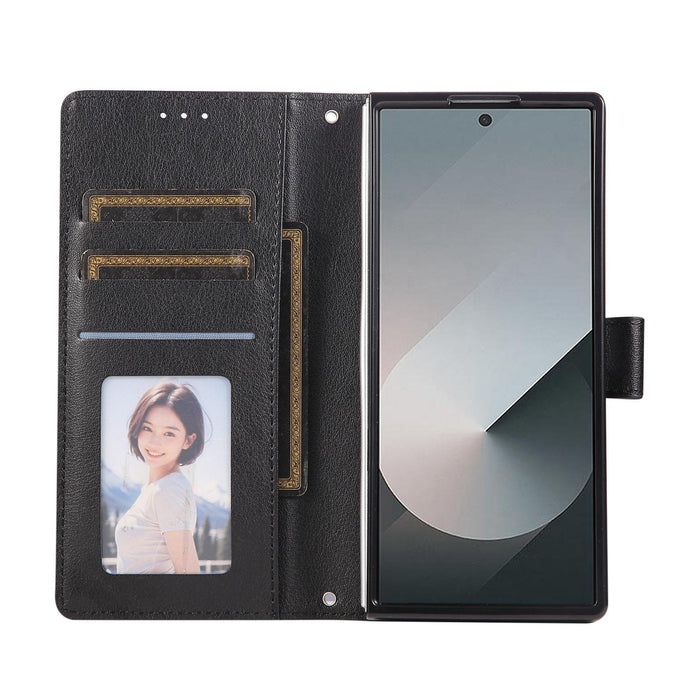 For Samsung Galaxy Z Fold7 5G 3-Card Slots Multifunctional Leather Phone Case
