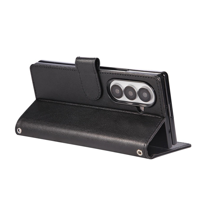 For Samsung Galaxy Z Fold7 5G 3-Card Slots Multifunctional Leather Phone Case