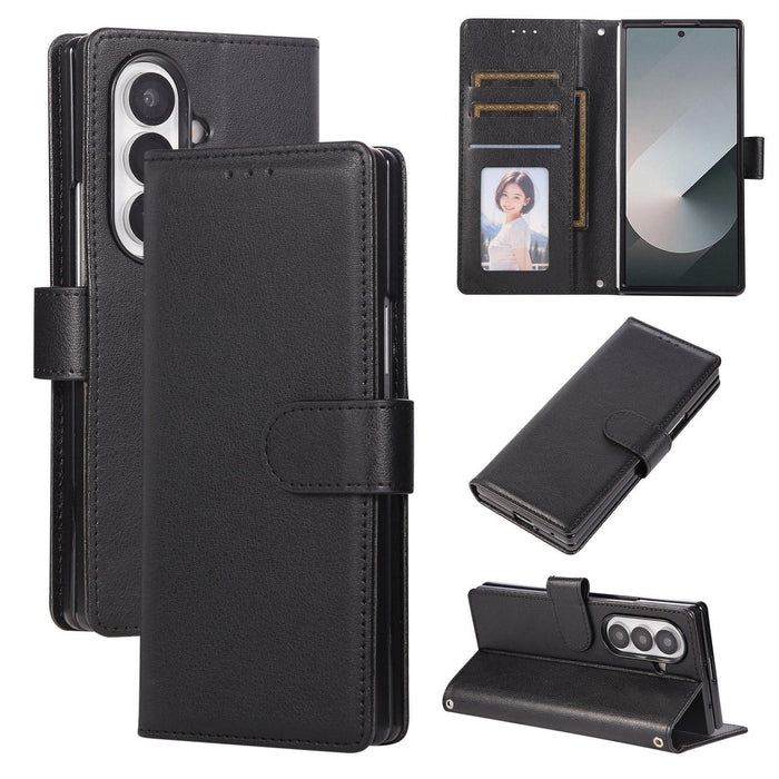 For Samsung Galaxy Z Fold7 5G 3-Card Slots Multifunctional Leather Phone Case