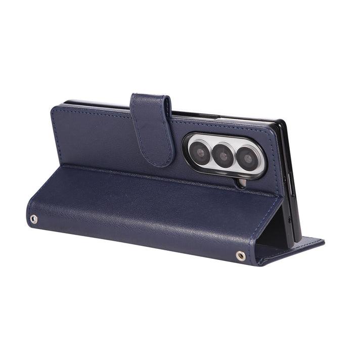 For Samsung Galaxy Z Fold7 5G 3-Card Slots Multifunctional Leather Phone Case