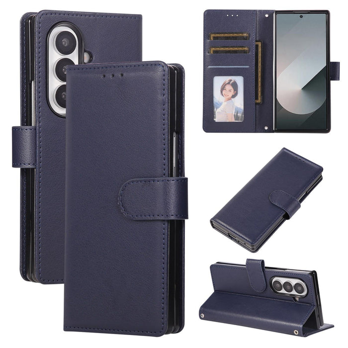 For Samsung Galaxy Z Fold7 5G 3-Card Slots Multifunctional Leather Phone Case