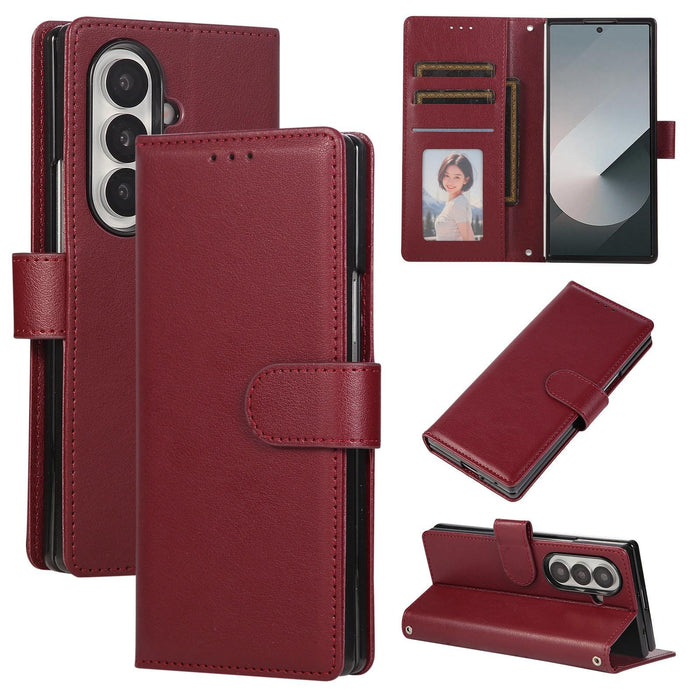 For Samsung Galaxy Z Fold7 5G 3-Card Slots Multifunctional Leather Phone Case