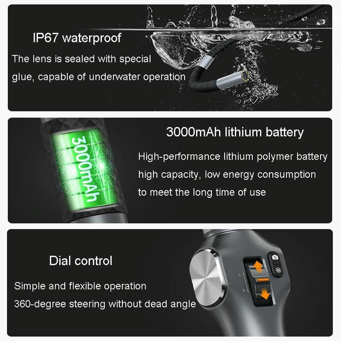 5 Inch Hd Large Screen Dual Steering Endoscope 1.55M Length Model 3.9Mm Single Lens