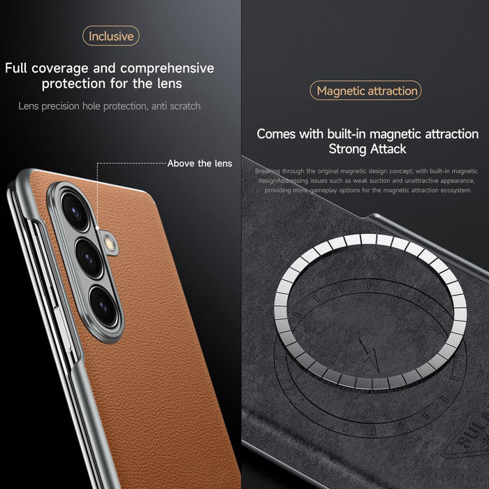 For Samsung Galaxy Z Fold7 5G Frameless Cowhide Leather Case