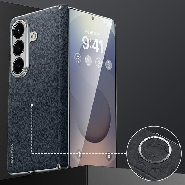 For Samsung Galaxy Z Fold7 5G Frameless Cowhide Leather Case