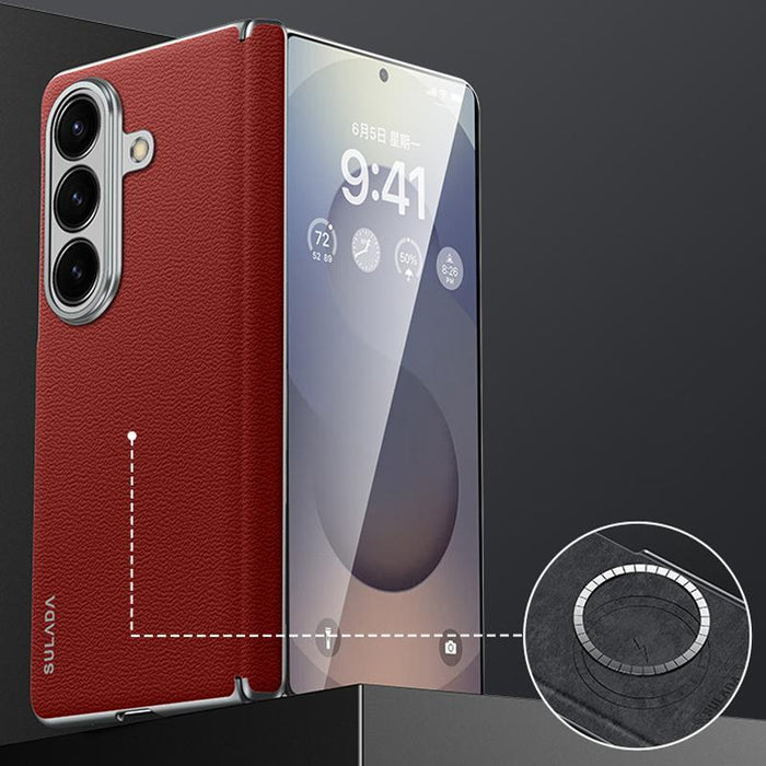 For Samsung Galaxy Z Fold7 5G Frameless Cowhide Leather Case