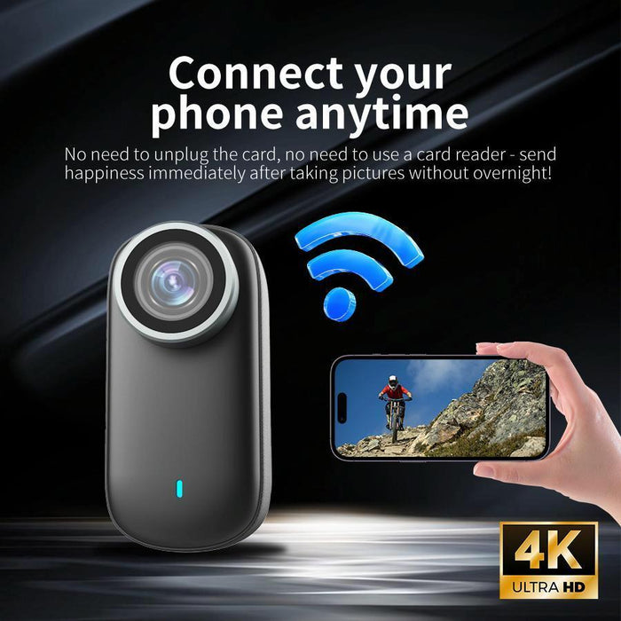4K Wifi Thumb Sports Camera No Screen Simple Version Black