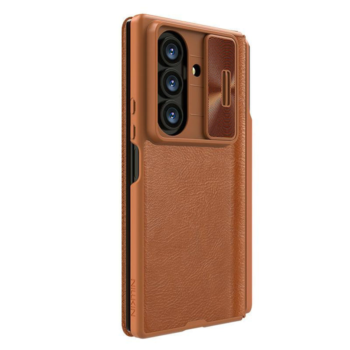 For Samsung Galaxy Z Fold7 5G Qin Series Pro Sliding Camera Cover Design Leather Phone Case With Stylus