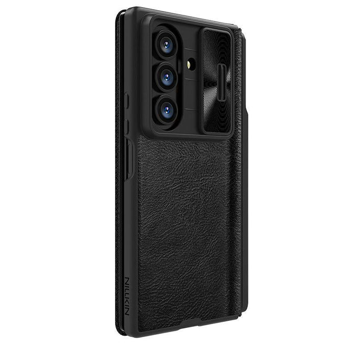 For Samsung Galaxy Z Fold7 5G Qin Series Pro Sliding Camera Cover Design Leather Phone Case With Stylus