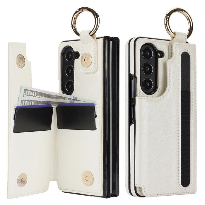For Samsung Galaxy Z Fold7 5G Litchi Texture Double Buckle Leather Phone Case With Pen Slot