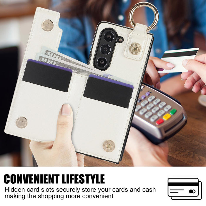 For Samsung Galaxy Z Fold7 5G Litchi Texture Double Buckle Leather Phone Case With Pen Slot