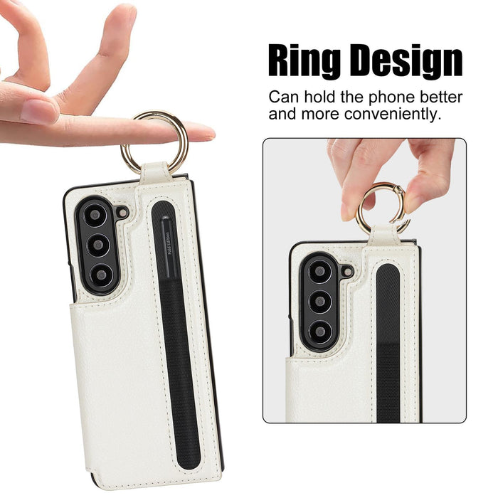 For Samsung Galaxy Z Fold7 5G Litchi Texture Double Buckle Leather Phone Case With Pen Slot