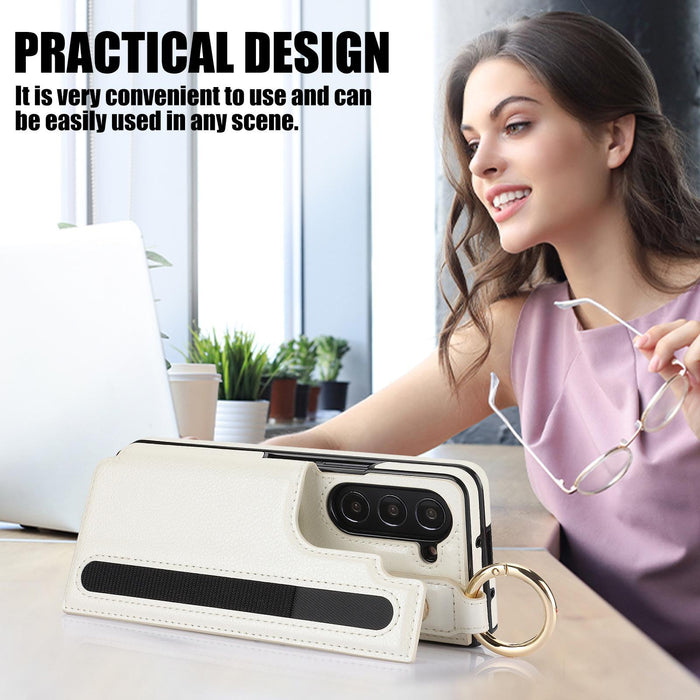 For Samsung Galaxy Z Fold7 5G Litchi Texture Double Buckle Leather Phone Case With Pen Slot