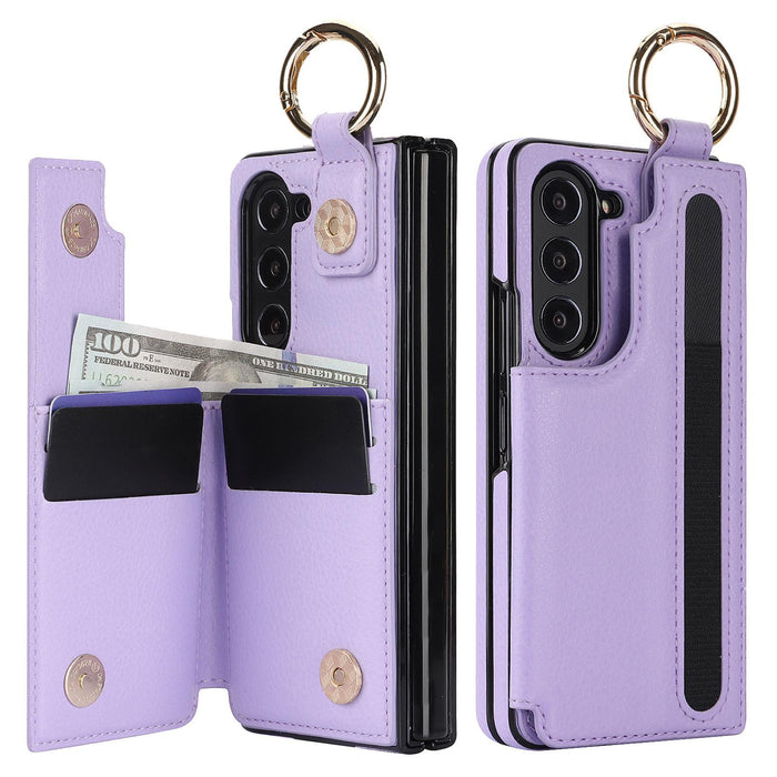 For Samsung Galaxy Z Fold7 5G Litchi Texture Double Buckle Leather Phone Case With Pen Slot