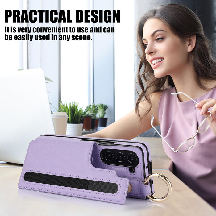 For Samsung Galaxy Z Fold7 5G Litchi Texture Double Buckle Leather Phone Case With Pen Slot